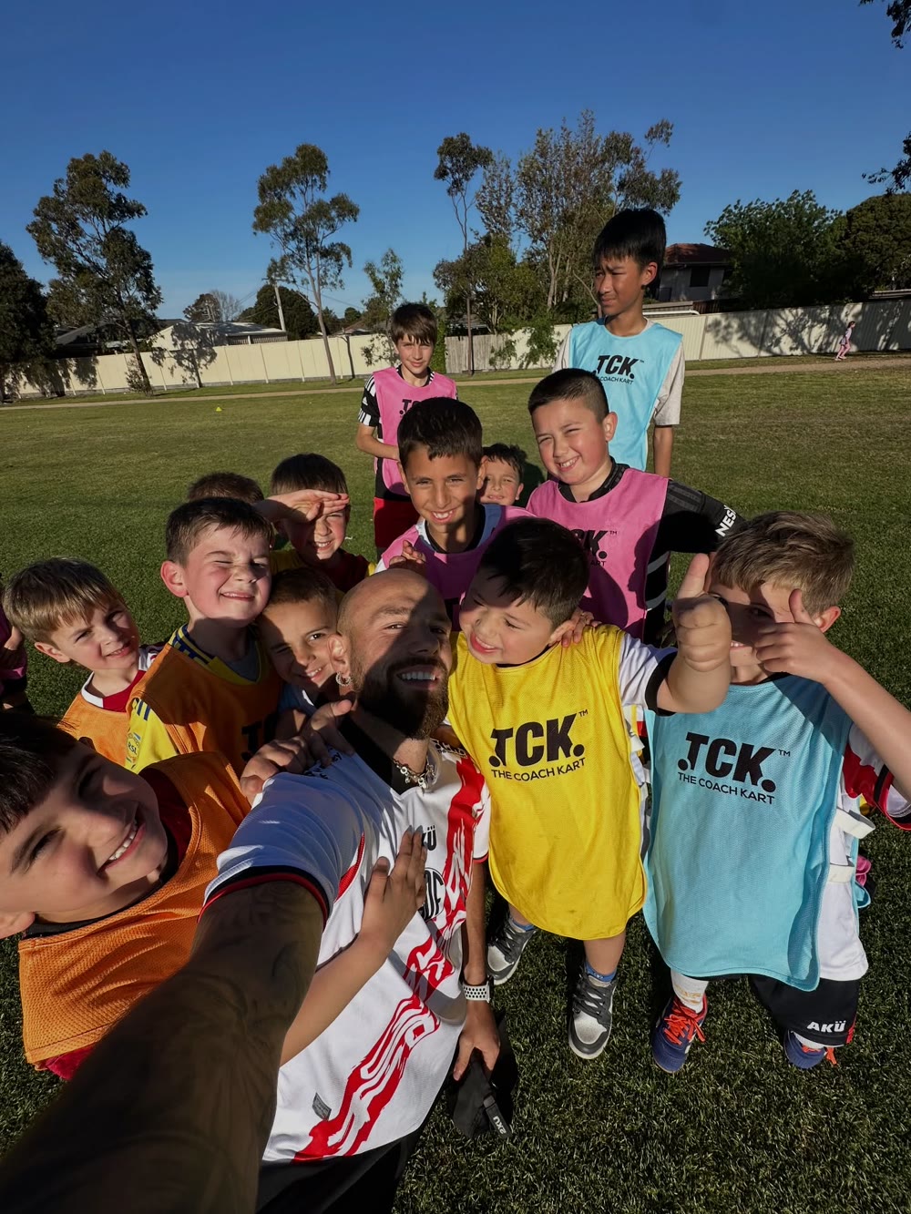 Gavin and GDF players smiling after a session